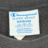 Reverse Weave Champion Spellout Sweatshirt - Medium Black Cotton
