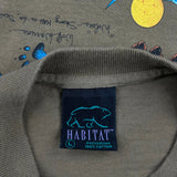 Native American Art Habitat Graphic T-Shirt - Large Brown Cotton