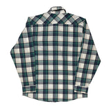 Wrangler Checked Shirt - Large Green Cotton Blend