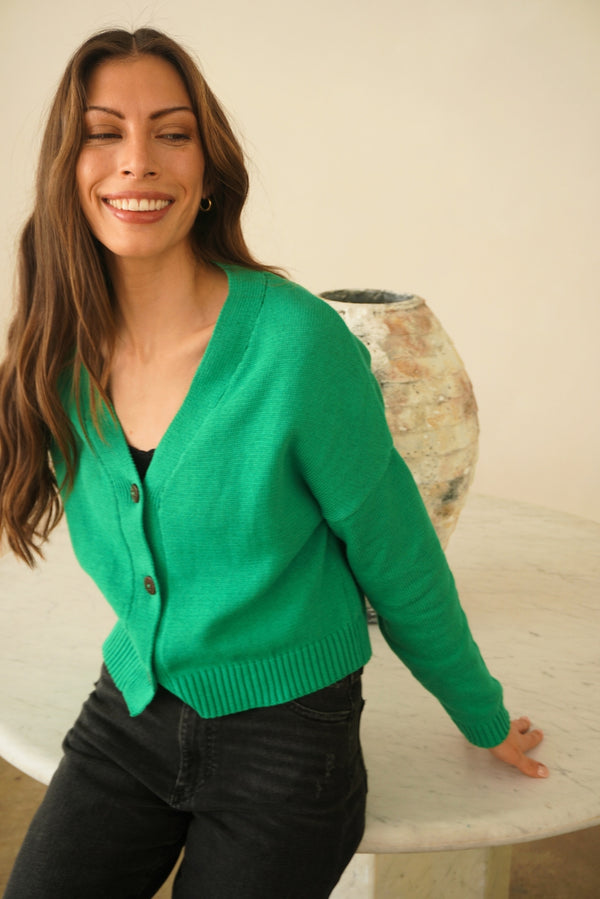 Diana Cardigan in Emerald Green