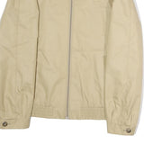 Mens Beige Polyester Zip Jacket M Classic Plain Casual Lightweight Outerwear