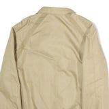 Mens Beige Polyester Zip Jacket M Classic Plain Casual Lightweight Outerwear