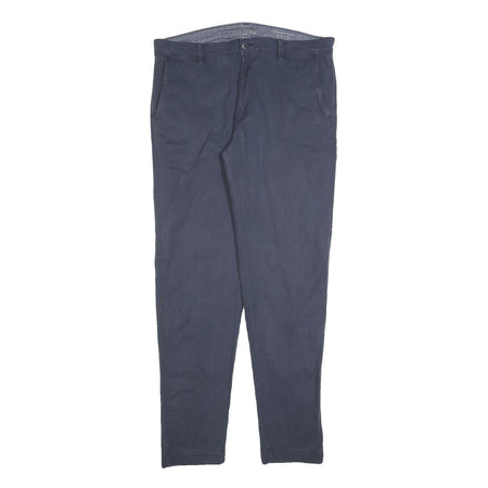 LEVI'S Mens Cotton Blend Navy Regular Fit Straight Leg Trousers W36 L34 Casual