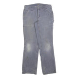 CARHARTT Womens Regular Blue Cotton Blend Zip Trousers W28 L28 Durable Workwear