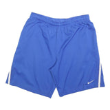 NIKE Mens Shorts Blue White Sports Casual L W34 Polyester Activewear