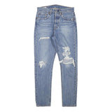 LEVI'S 501S Womens Jeans Blue Slim Skinny Denim Light W28 L28 Distressed