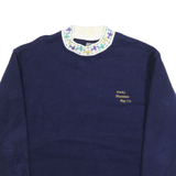 ROCKY MOUNTAIN BAG Womens Navy Patterned Jumper Round Neck Basic Knit L
