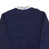 ROCKY MOUNTAIN BAG Womens Navy Patterned Jumper Round Neck Basic Knit L