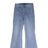SINCERELY JULES Womens Jeans Blue Regular Flared Denim Light W25 L31 Button