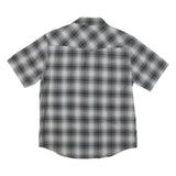 DICKIES Mens Grey Check Shirt M Cotton Blend Short Sleeve Button Shirt