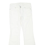 MAURICES Womens Cotton Blend White Regular Flared Trousers W32 L32 Classic Zip
