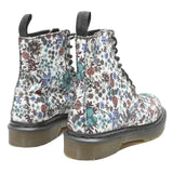 DR MARTENS Floral Print Womens Lace-Up Boots Synthetic UK 4 Durable Comfortable