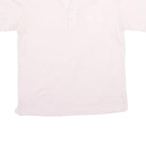 MANHATTAN Mens White Cotton Blend Short Sleeve Polo Shirt L Pocket Plain Casual