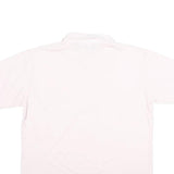 MANHATTAN Mens White Cotton Blend Short Sleeve Polo Shirt L Pocket Plain Casual
