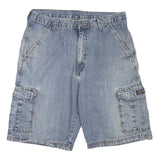 WRANGLER Mens Denim Blue Cargo Shorts L W34 Casual Cotton Blend