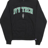 CHAMPION Mens Black Ivy Tech Pullover Hoodie S Cotton Blend Casual Sweatshirt