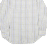 NAUTICA Mens White & Light Blue Check Shirt 2XL Cotton Long Sleeve Casual Formal