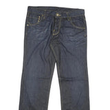 ICEMAN Womens Jeans Blue Regular Straight Denim W36 L34 Embroidered Back Pockets