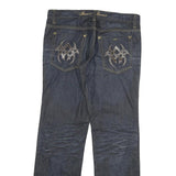 ICEMAN Womens Jeans Blue Regular Straight Denim W36 L34 Embroidered Back Pockets