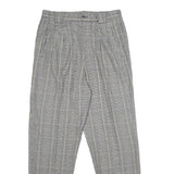 CASABLANCA Womens Polyester Blend Grey Regular Straight Trousers W30 L30 Checked