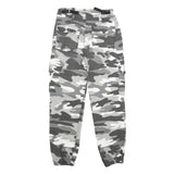 Womens Cotton Blend Grey Camouflage Regular Fit Tapered Leg Trousers W24 L25
