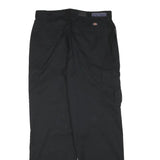 DICKIES Mens Black Cotton Blend Regular Straight Trousers W30 L30 Workwear Zip