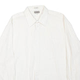 TIP TOP Mens White Shirt L Cotton Blend Button Collar Classic Style