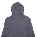 Womens Blue Hooded Jacket S Cotton Casual Zip-Up Plain Light Outerwear