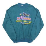 Womens Blue Sweatshirt Run In The Nature Green Maraton Crew Neck M Retro Graphic