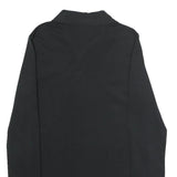 RALPH LAUREN Mens Black Long Sleeve Plain Polo Shirt L Cotton Classic Fit