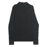 RALPH LAUREN Mens Black Long Sleeve Plain Polo Shirt L Cotton Classic Fit