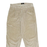 BILL BLASS Mens Cotton Beige Classic Straight Trousers W32 L30 Casual Zip
