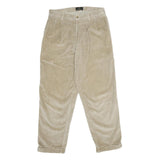 BILL BLASS Mens Cotton Beige Classic Straight Trousers W32 L30 Casual Zip