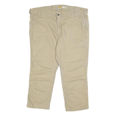 CARHARTT Mens Cotton Blend Beige Regular Straight Fit Trousers W42 L25