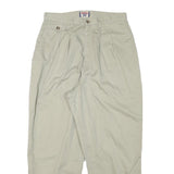 LEE Mens Relaxed Beige Cotton Blend Zip Trousers W30 L27 Casual Pleated Waist