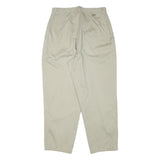 LEE Mens Relaxed Beige Cotton Blend Zip Trousers W30 L27 Casual Pleated Waist