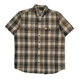 Carhartt Checked Short Sleeve Shirt - XL Brown Cotton