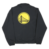 NIKE Mens Black & Yellow Warriors Zip Jacket XL Polyester Blend Plain Sportswear