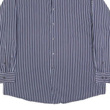 CALVIN KLEIN Mens Blue & White Striped Shirt XL Smart Casual Cotton Button