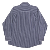 CALVIN KLEIN Mens Blue & White Striped Shirt XL Smart Casual Cotton Button