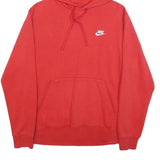 NIKE Mens Red Hoodie S Cotton Blend Pullover Sweatshirt Sports Casual