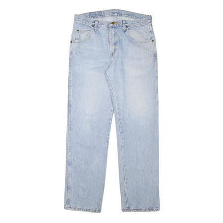 WRANGLER Mens Jeans Blue Regular Straight Denim Light W32 L30 Classic Zip Cotton