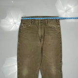 Carhartt Flannel Lined Pants - 34W 33L Brown Cotton