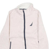 NAUTICA Womens Cream Zip Jacket S Cotton Plain Long Sleeve Casual Lightweight