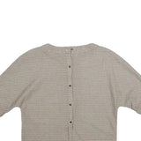 ZARA Womens Beige Printed Top Short Sleeve Round Neck XS Button Back Crop