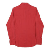 WRANGLER Womens Red Western Shirt S Cotton Blend Long Sleeve Button Front