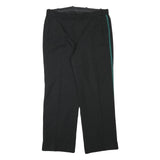 Black Relaxed Fit Mens Trousers W34 L28 Polyester Blend Zip Closure Side Stripe