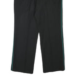 Black Relaxed Fit Mens Trousers W34 L28 Polyester Blend Zip Closure Side Stripe