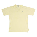 POLO RALPH LAUREN Mens Yellow Short Sleeve Plain M Cotton Polo Shirt Classic Fit