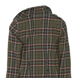 BENETTON Womens Green & Red Check Button Jacket XS Polyester Blend Classic Fit
